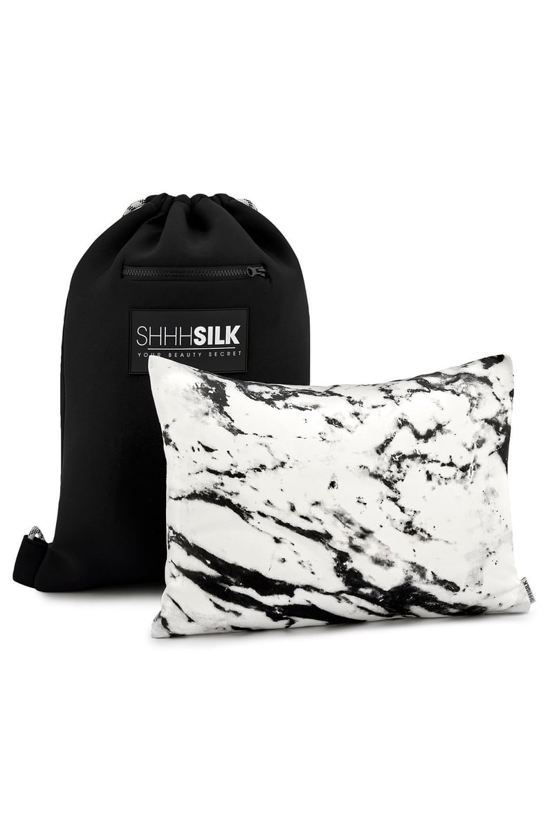 ShhhSilk White Marble Travel Pillow