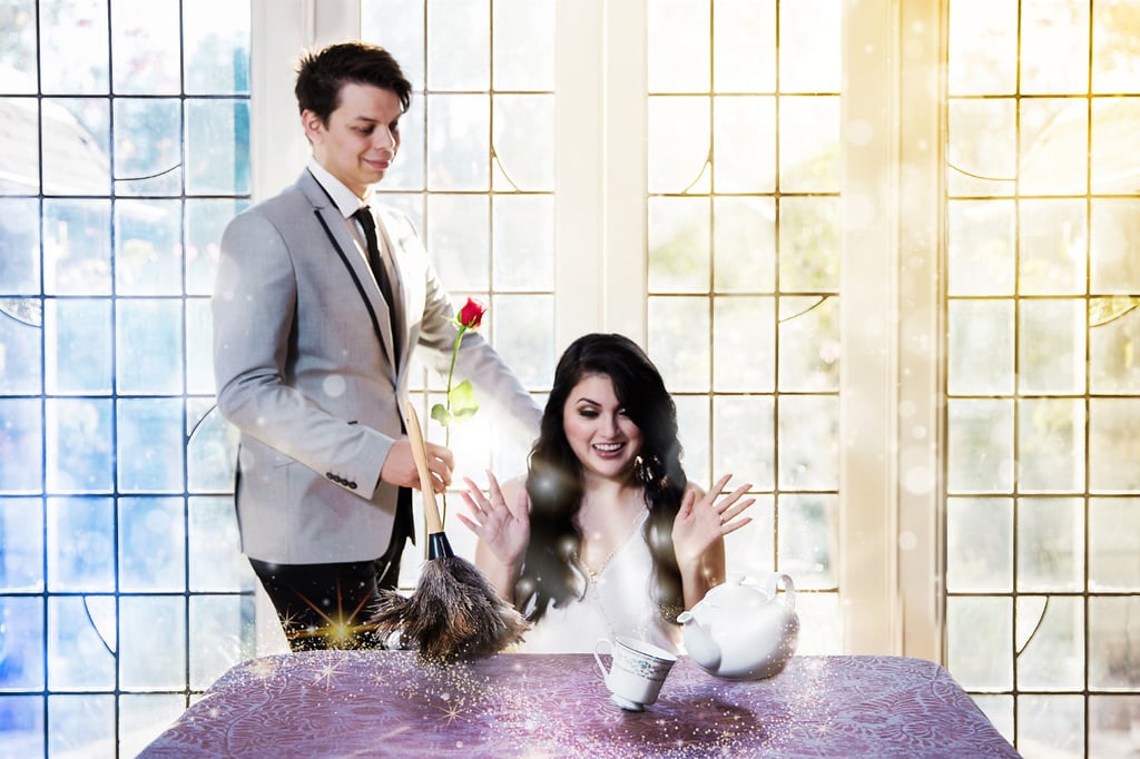 Beauty and the Beast-Themed Engagement Shoot