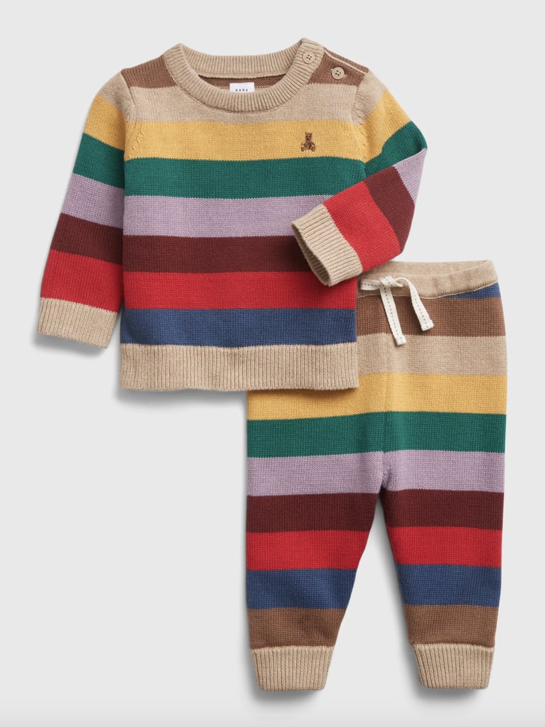 Gap Baby Crewneck Sweater Stripe Print Outfit Set