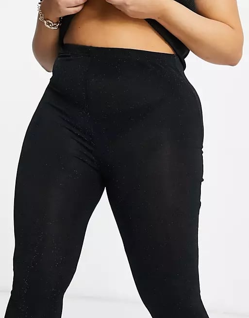 Fashionkilla stirrup leggings with waist detail in black