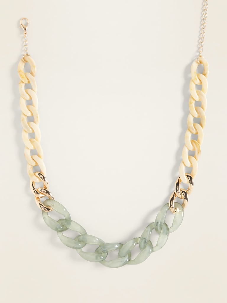 Old Navy Colour-Blocked Oversized-Link Statement Necklace 