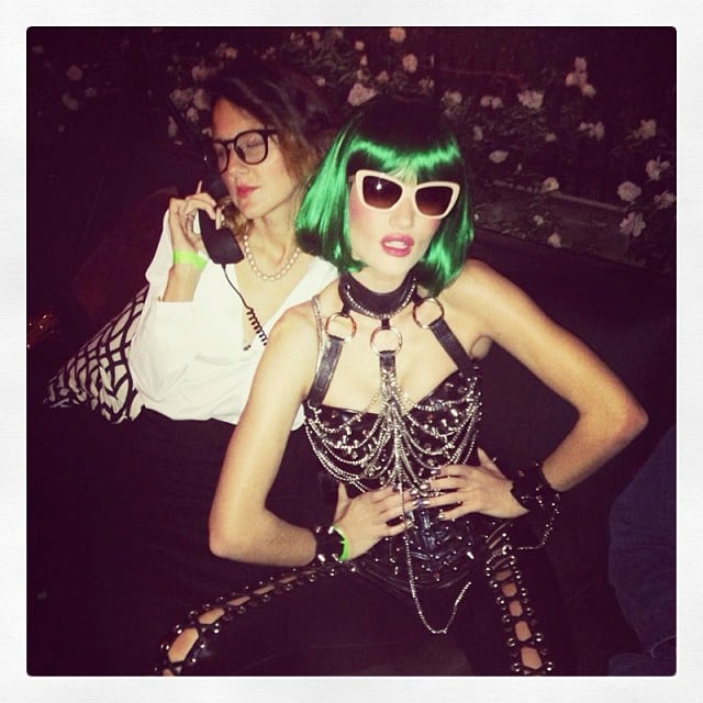 Rosie Huntington-Whiteley rocked a green wig and lots of leather for her Halloween costume.
Source: Instagram user rosiehw