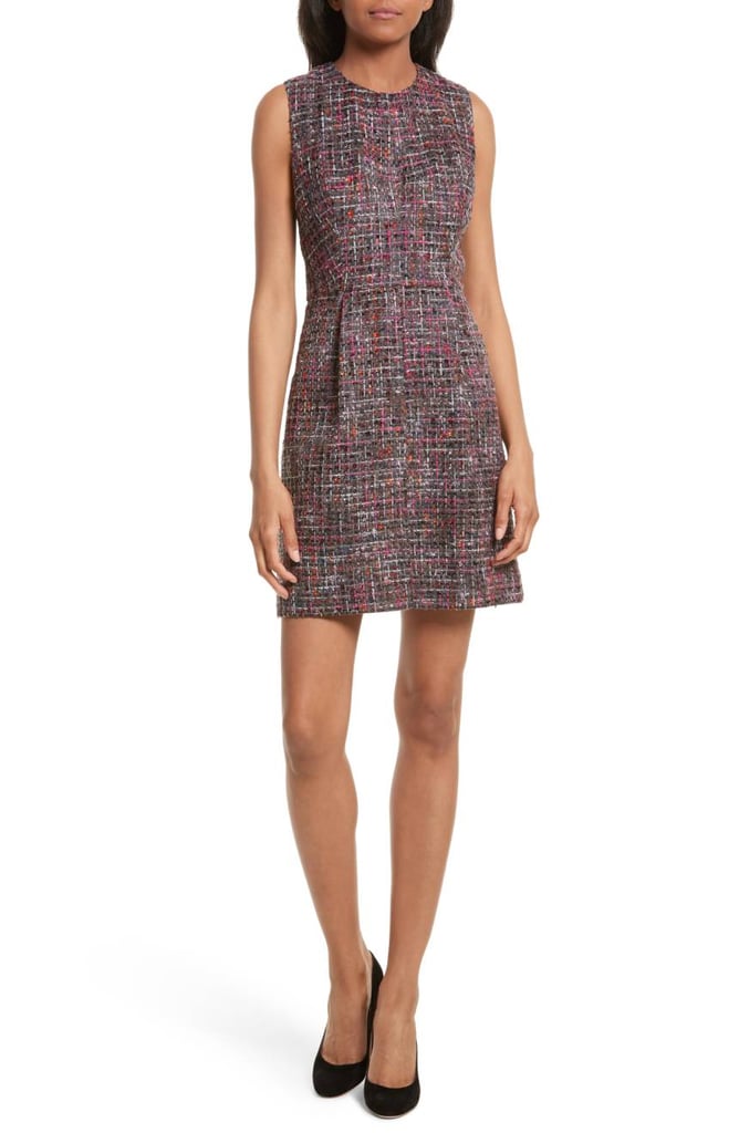 Milly Womens Coco A Line Tweed Dress Melania Trump Alexander Mcqueen