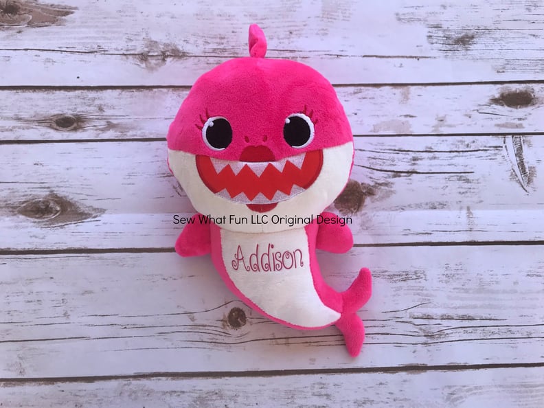Personalized Pink Mommy Shark Plush Doll