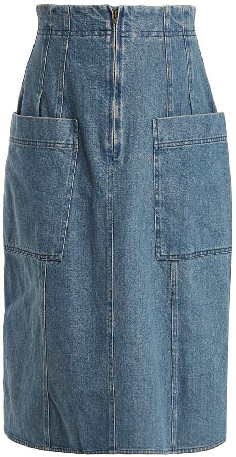 Apiece Apart A-Line Cotton-Denim Skirt
