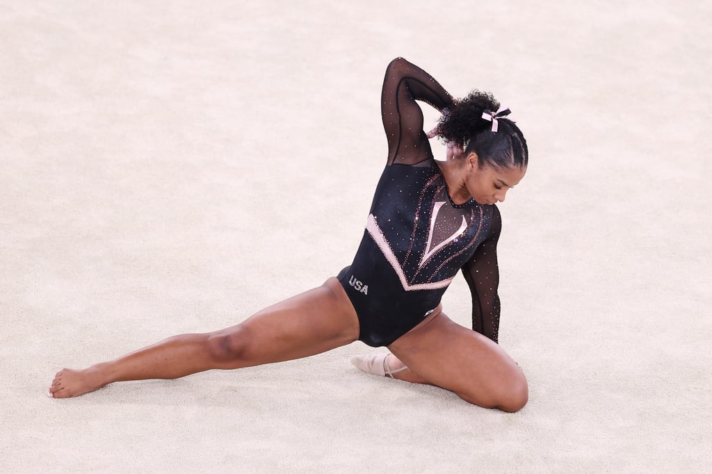 Jordan Chiles on Floor at Tokyo 2021 Olympics Podium Training