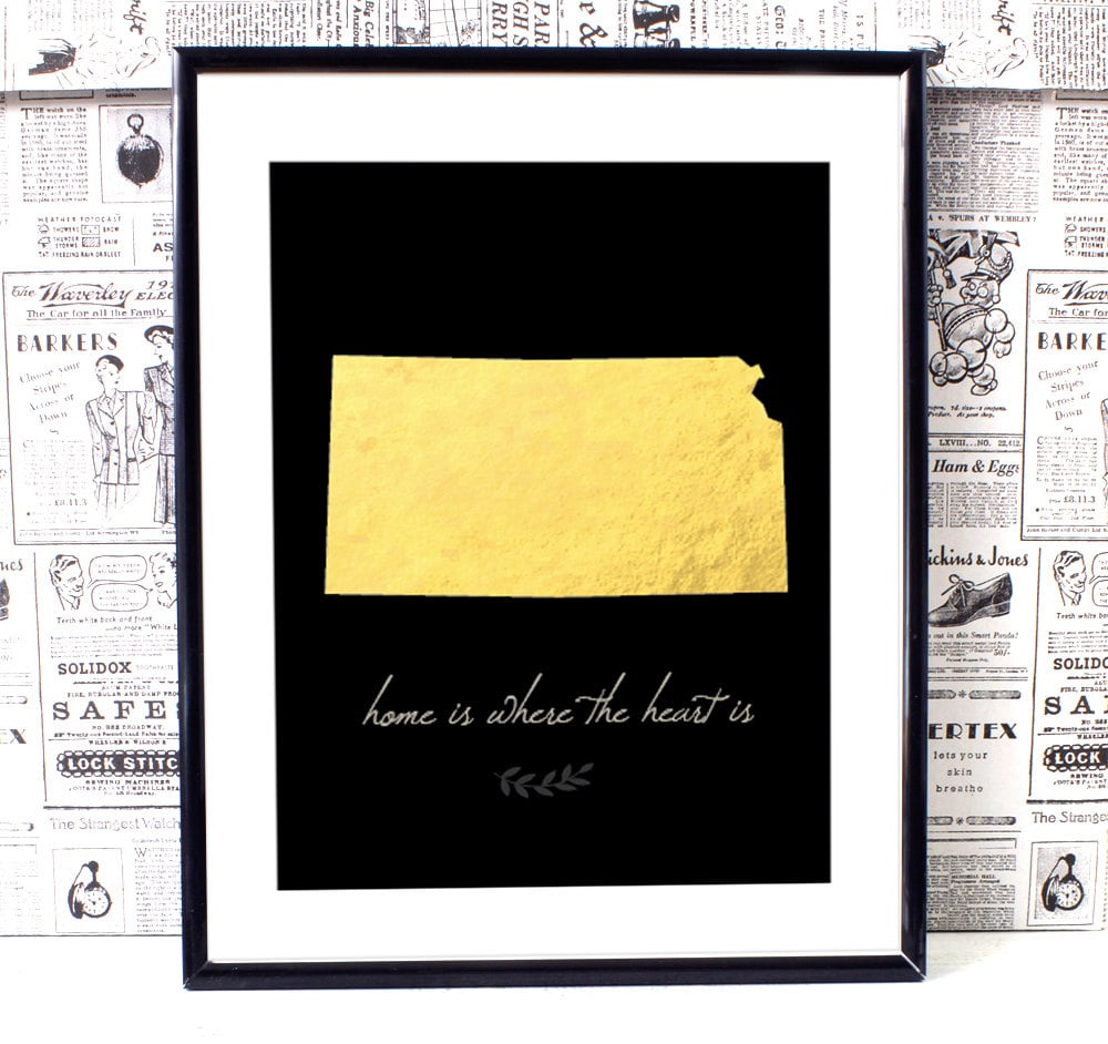 The artful gold and black treatment in this state print ($10-$25) makes all 50 states look frame-worthy.