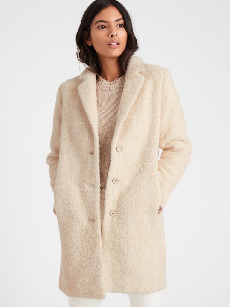 Banana Republic Brushed Plaid Car Coat Classic Fashion Gifts For