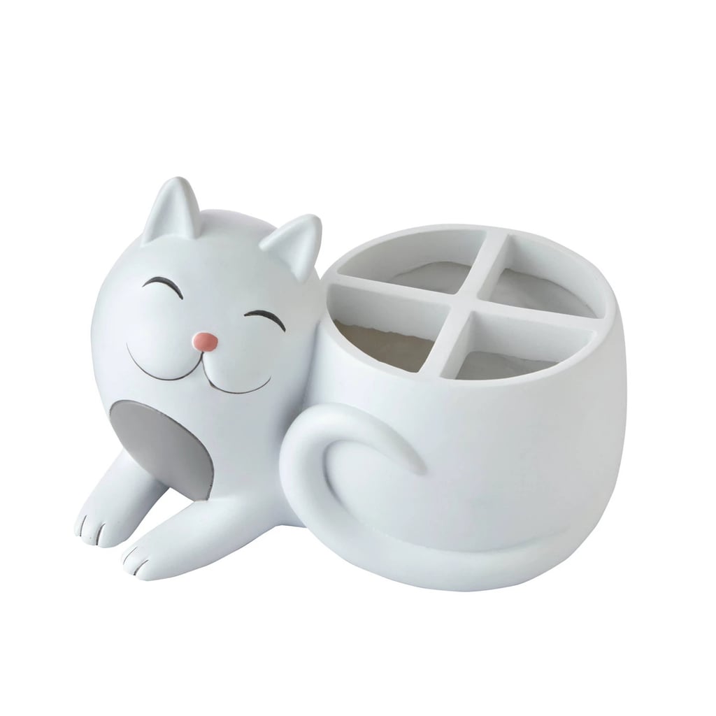 SKL Home Pet Play Cat Toothbrush Holder Gray