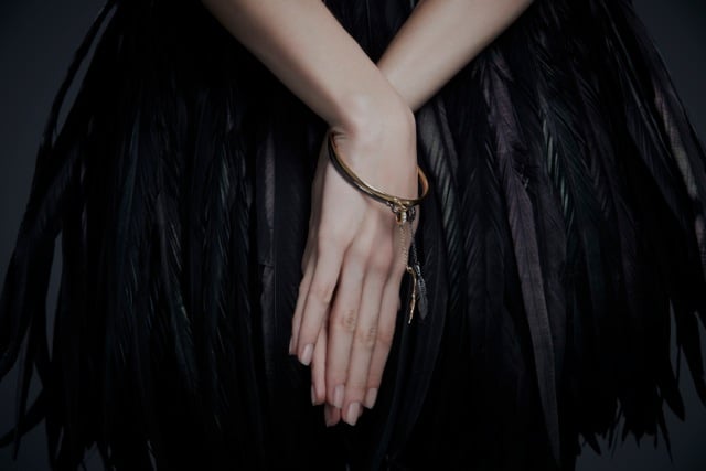 Raven Bird Cage Bangle ($195)