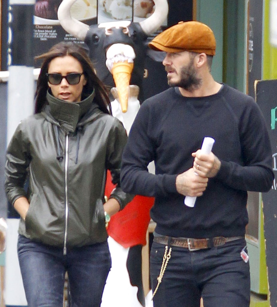 Victoria and David Beckham stepped out looking incognito in London on Monday.