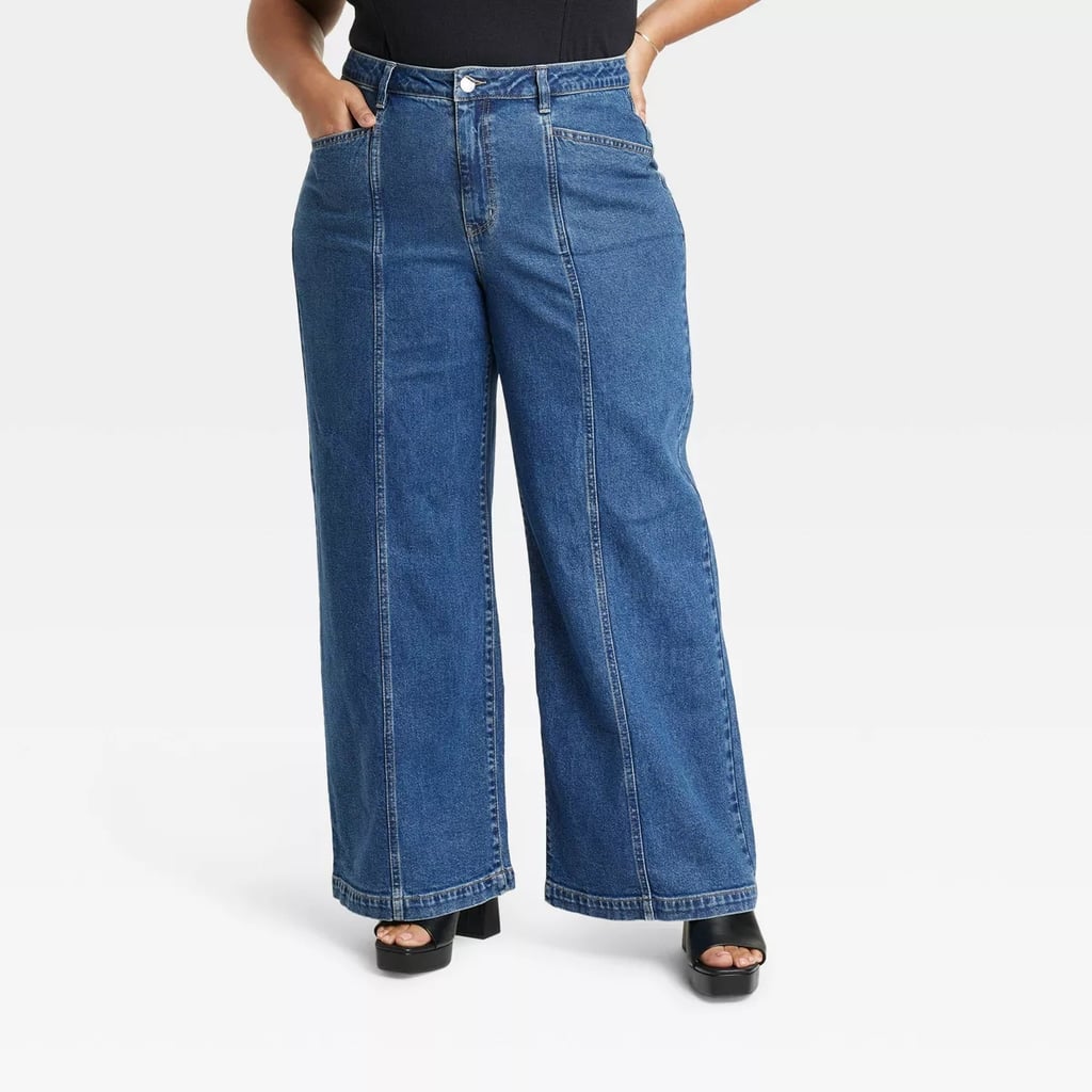 Ava & Viv Women's High-Rise Wide Leg Jeans