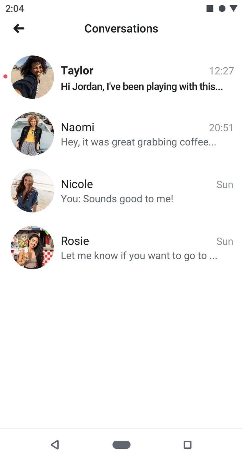 Have conversations with potential matches outside of Facebook's standard Messenger app.