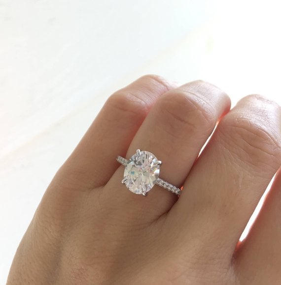 Etsy Oval Cut Engagement Ring 