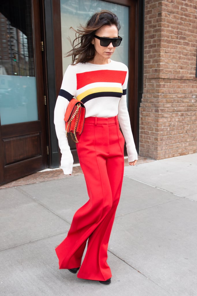 Victoria Beckham's Red Trousers November 2018