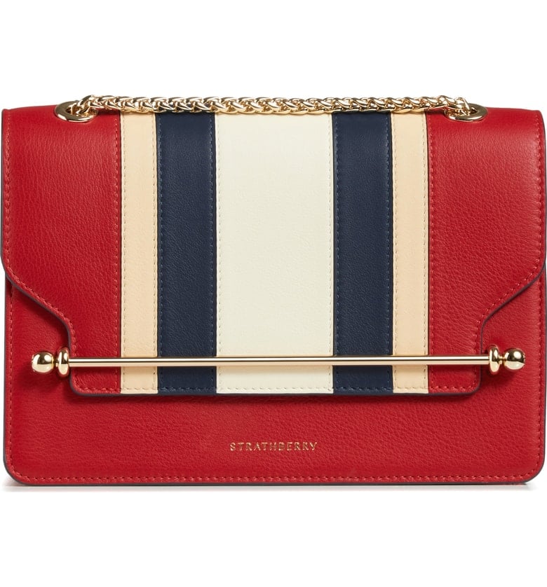 Strathberry East/West Stripe Leather Crossbody Bag