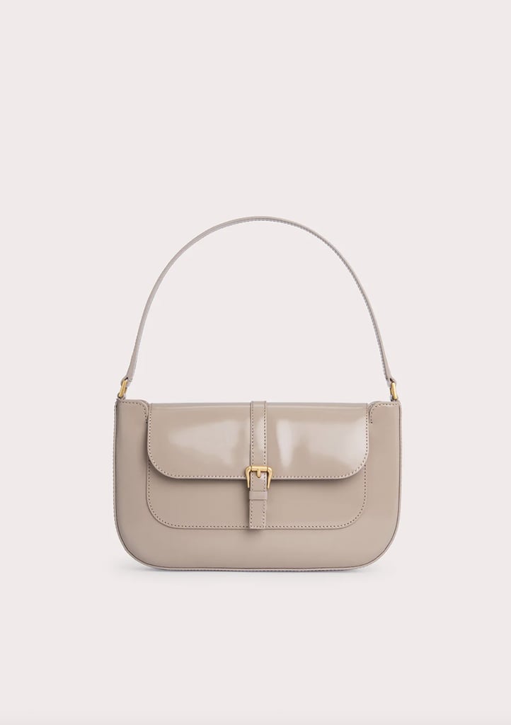 By Far Miranda Khaki Semi Patent Leather Bag