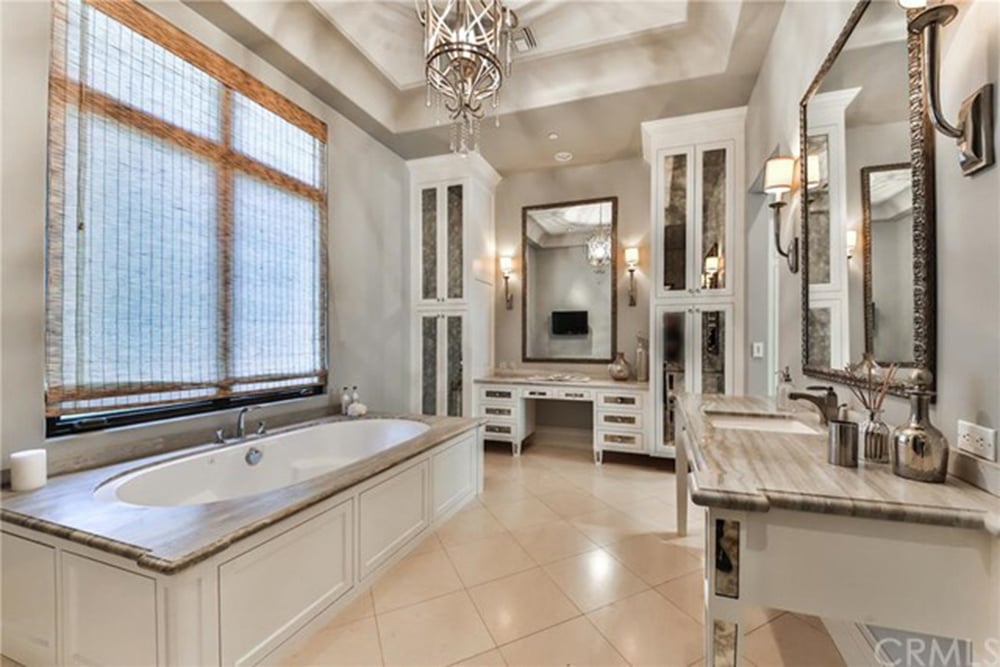 The bathroom looks and feels like a spa.