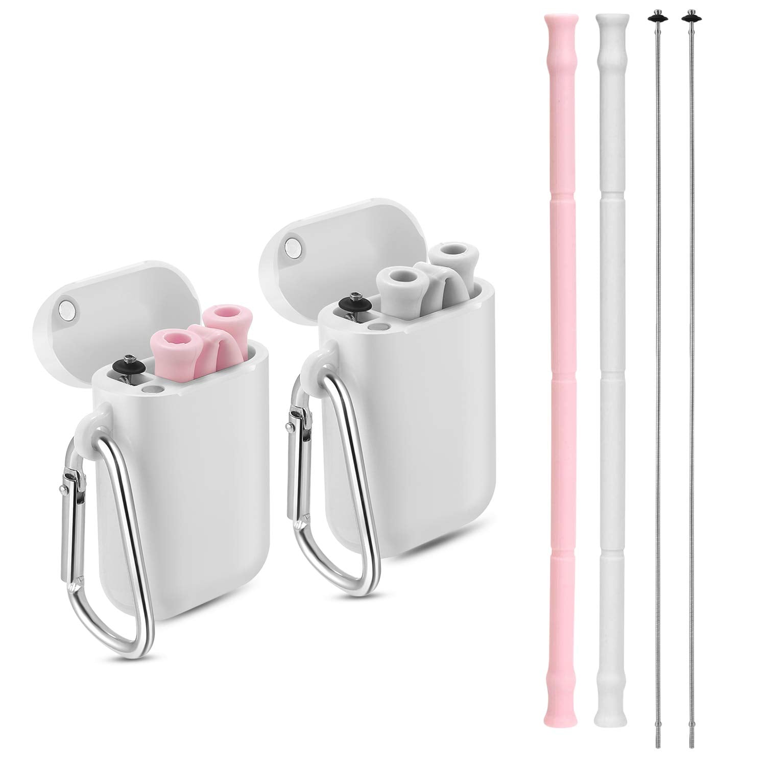 Ello Compact Fold And Store Silicone Straw Set June Breeze