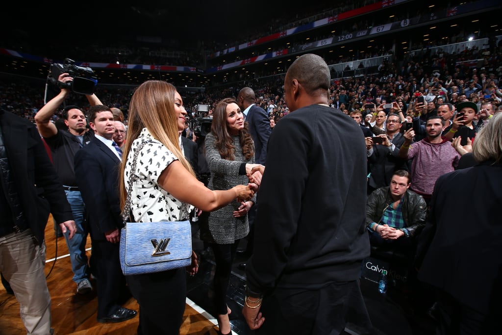 Our very own royal couple, Beyoncé and Jay Z, met Prince William and Kate Middleton at an NYC basketball game in November 2014.