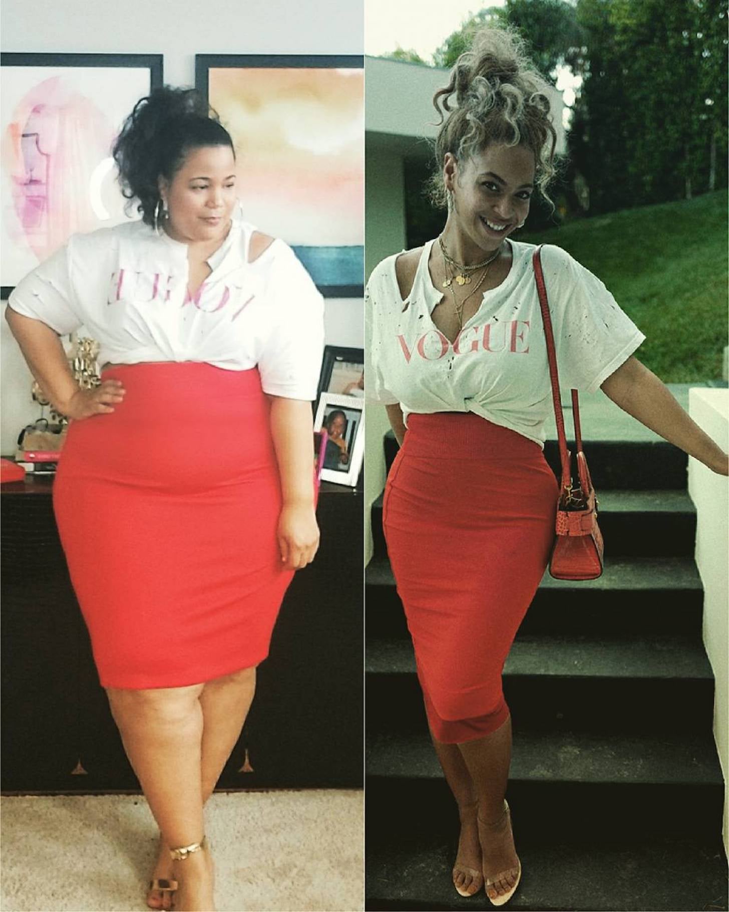 Plus Size Blogger Re Creates Beyonce Vogue Outfit Popsugar Fashion