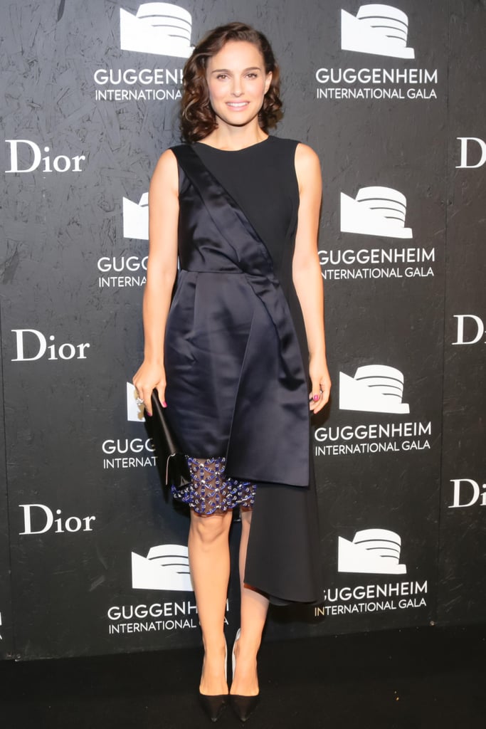 Natalie Portman In Asymmetric Dior Cocktail Dress Raf Simons For