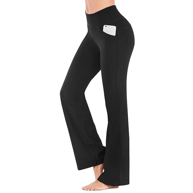 Girls Yoga Pants V Cross Waist Wide Leg Workout Flare Pants High Waist Bootcut  Pants 11