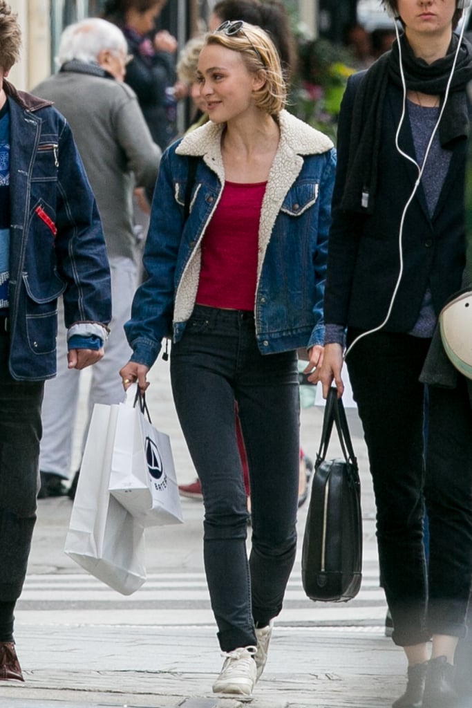 Lily Rose Depp Wearing Jean Jacket Popsugar Fashion Photo 3 