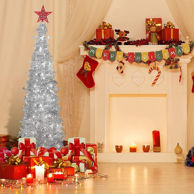 Collapsible Tinsel Pop-Up Christmas Tree