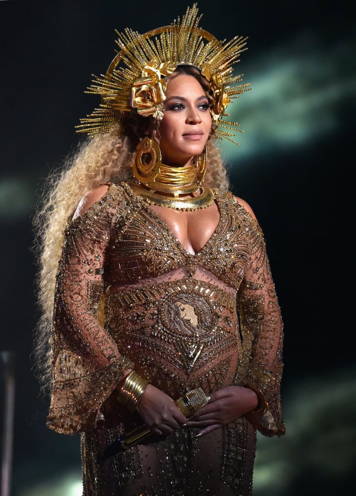 beyonce gold gown