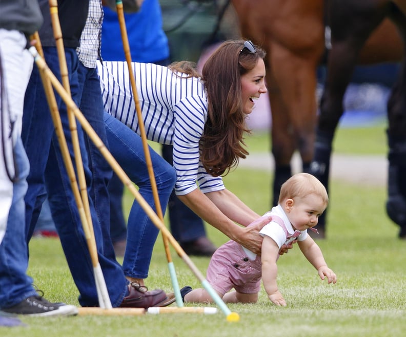 When He Crawled at His Dad's Charity Polo Match