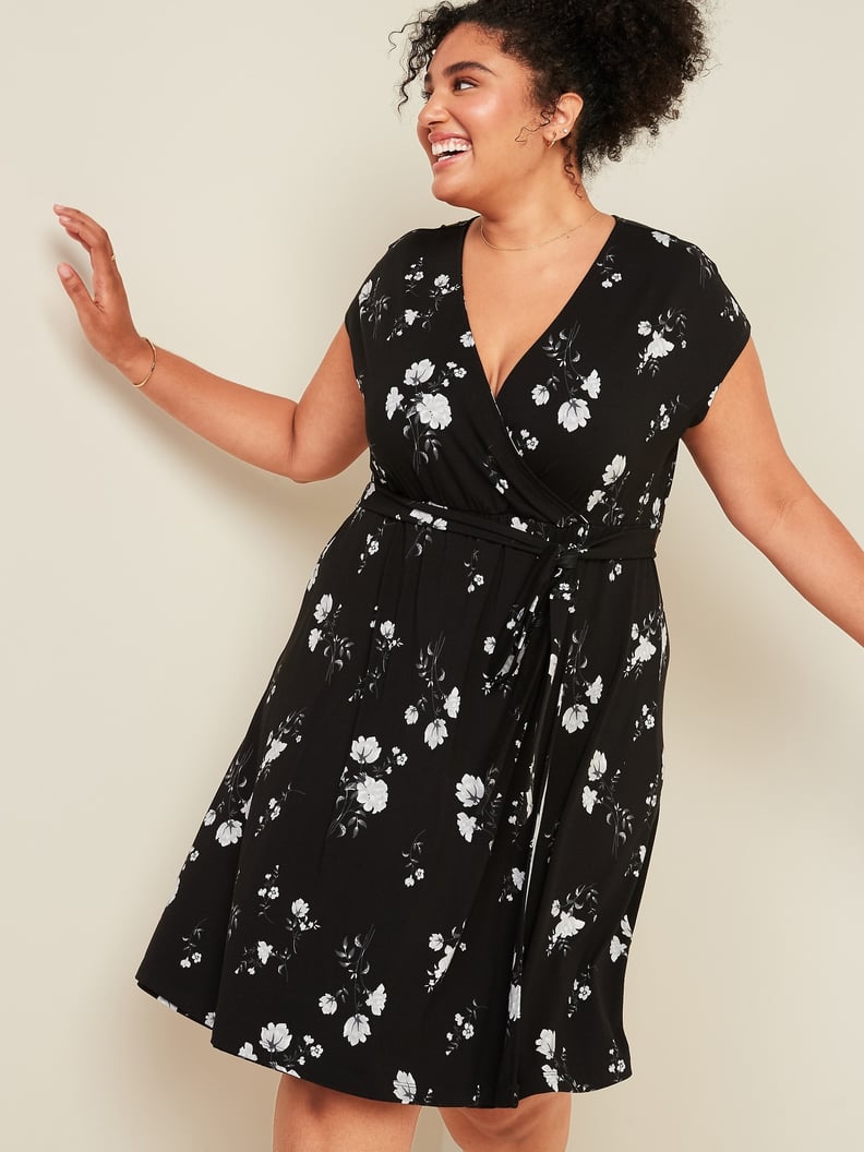 Old Navy Fit & Flare Jersey Tie-Belt Plus-Size Faux-Wrap Dress