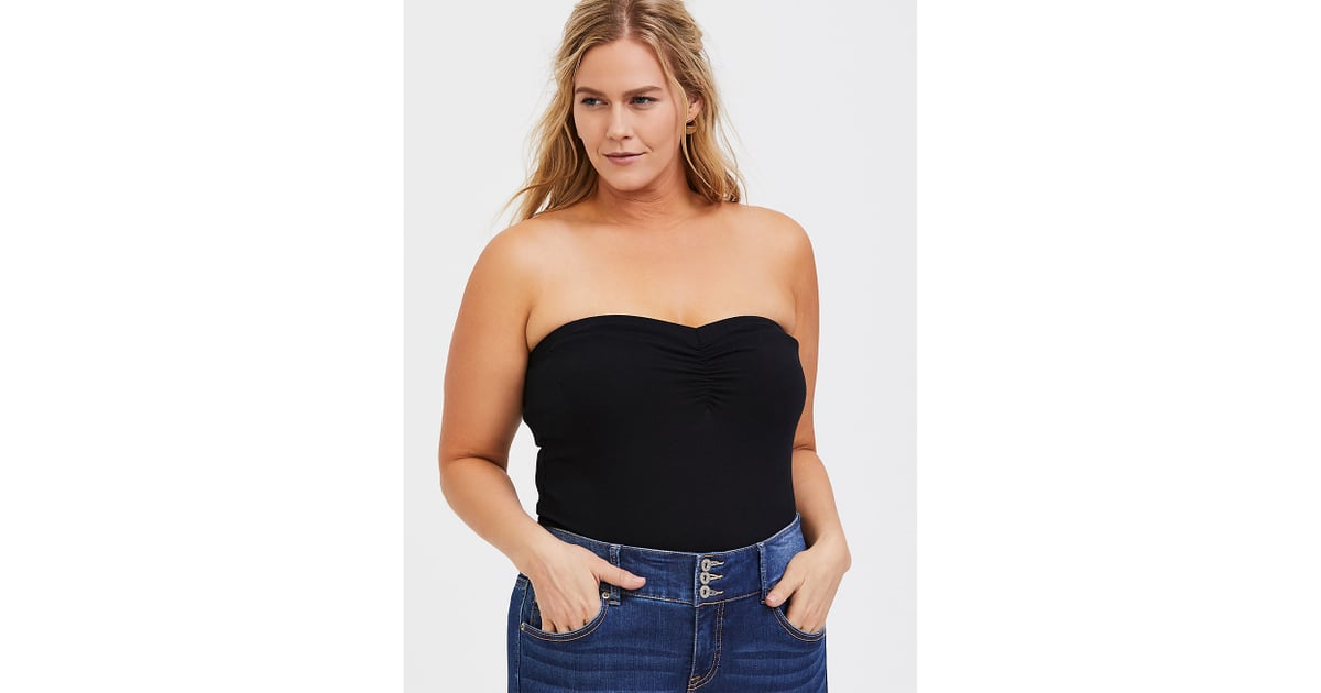 Torrid Black Ruched Foxy Tube Top | How to Wear a Tube Top | POPSUGAR ...