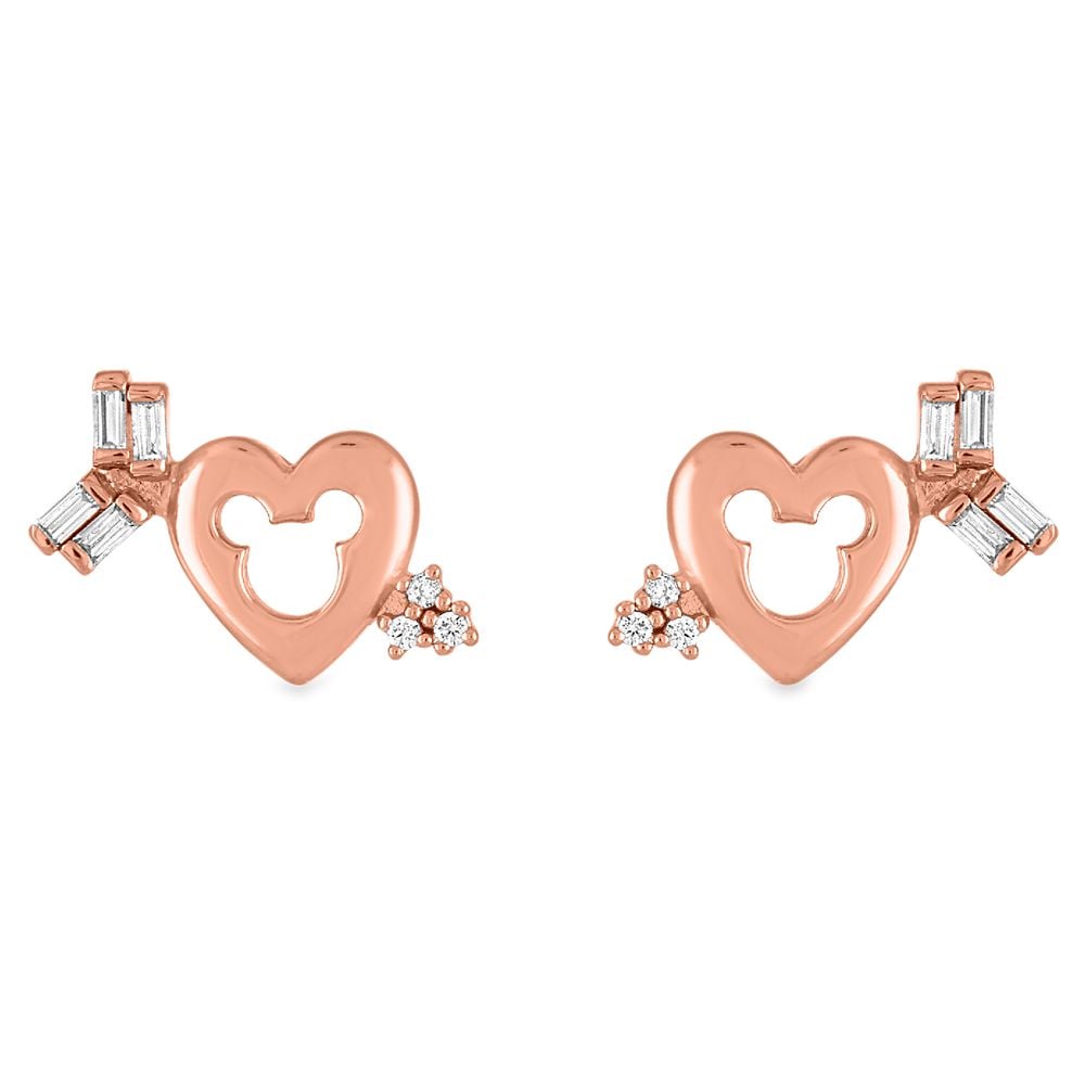 Mickey Mouse Icon Heart and Arrow Earrings by Rebecca Hook
