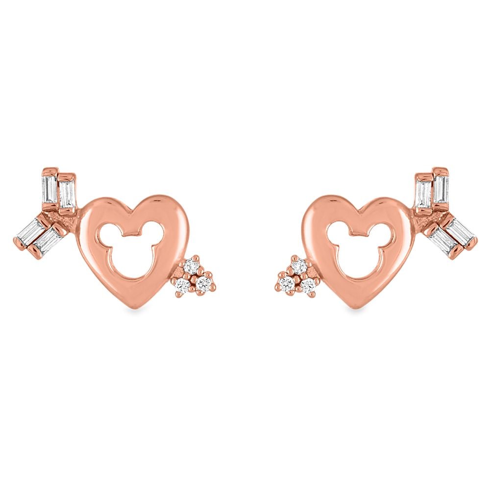 Mickey Mouse Icon Heart and Arrow Earrings by Rebecca Hook