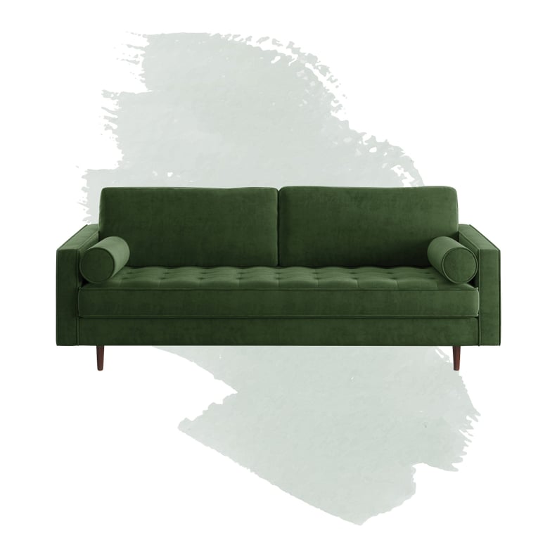 Derry Velvet 88" Square Arm Sofa