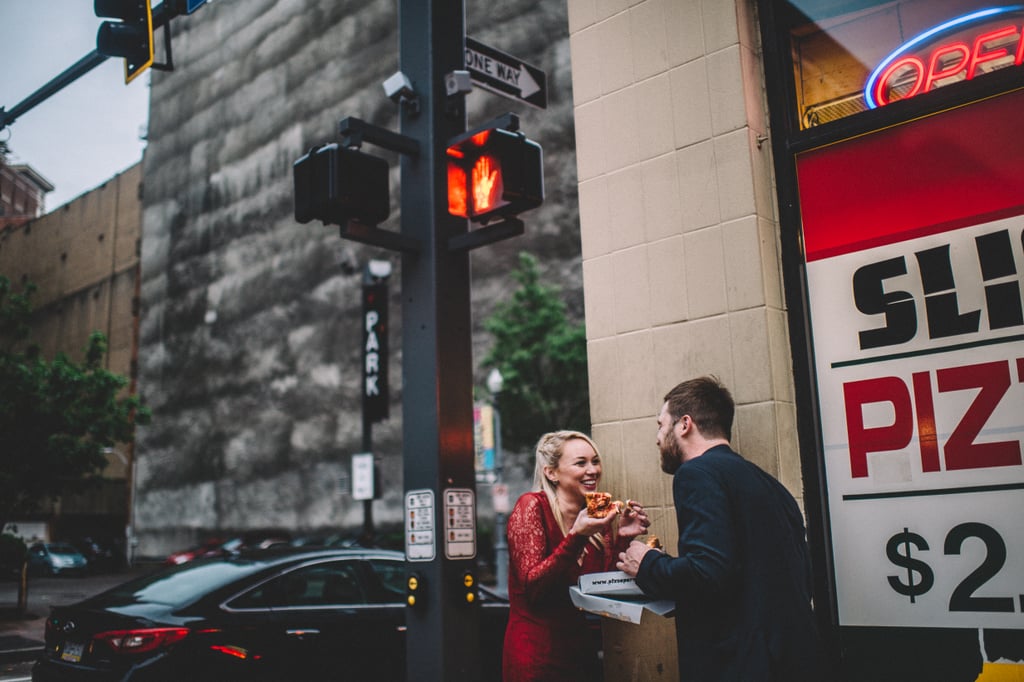 Pizza City Engagement Shoot POPSUGAR Love & Sex