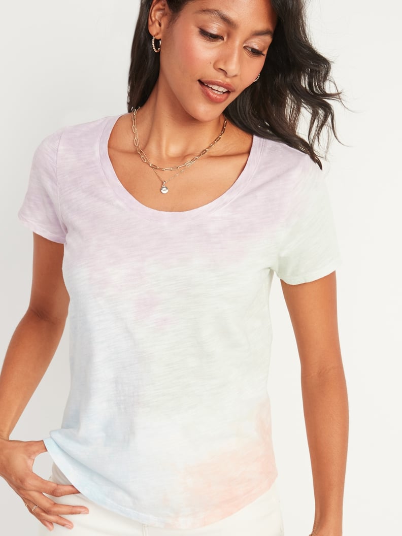 Relaxed EveryWear Tie-Dye Scoop-Neck Tee