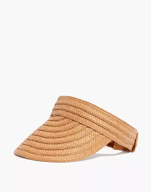 A Travel Sun Hat: Packable Braided Straw Visor