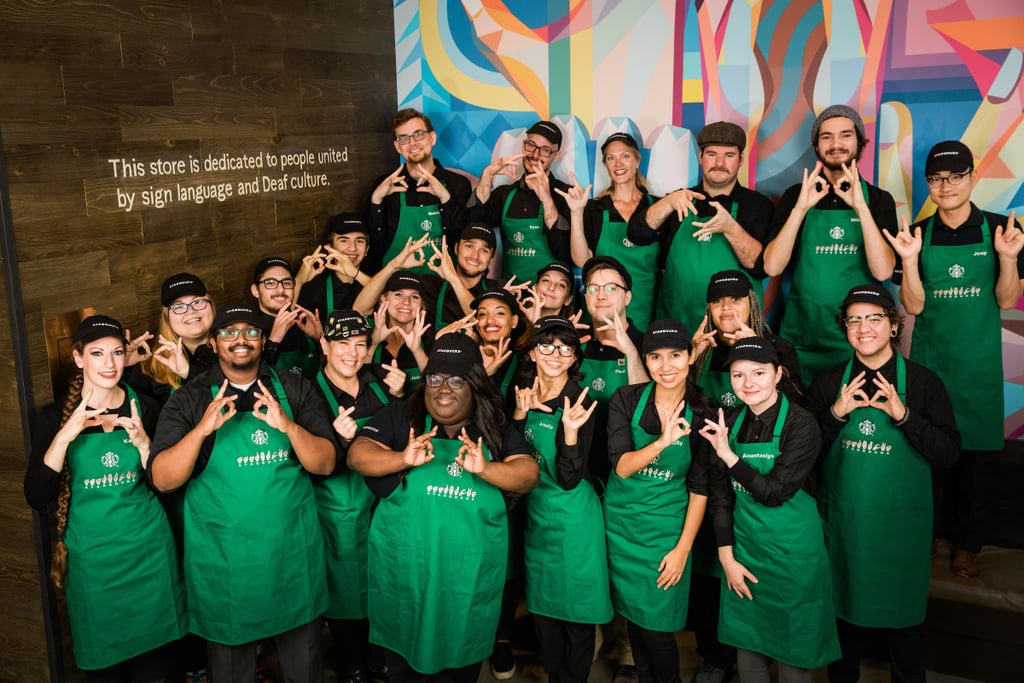 All Employees Wear a Green Apron With Something Special Starbucks
