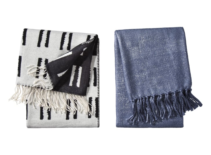 Black throw blanket (30), blue throw blanket (25) Target Releases