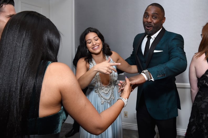 Idris Elba and Gina Rodriguez at the Golden Globes 2019