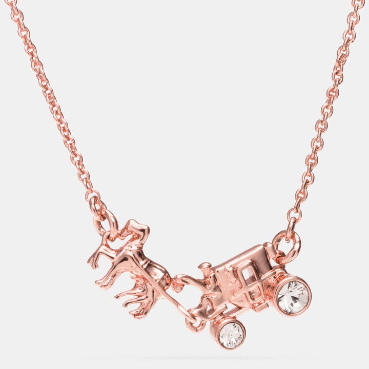 Coach Pave Horse and Carriage Necklace ($95)