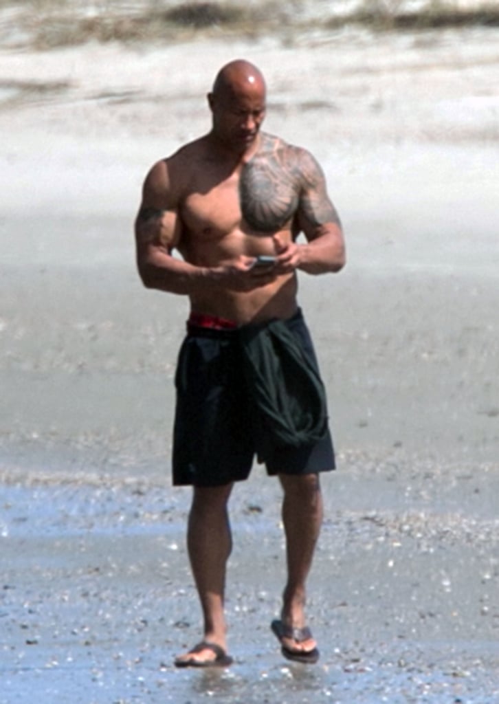 Dwayne Johnson Shirtless With Lauren Hashian Pictures 2016