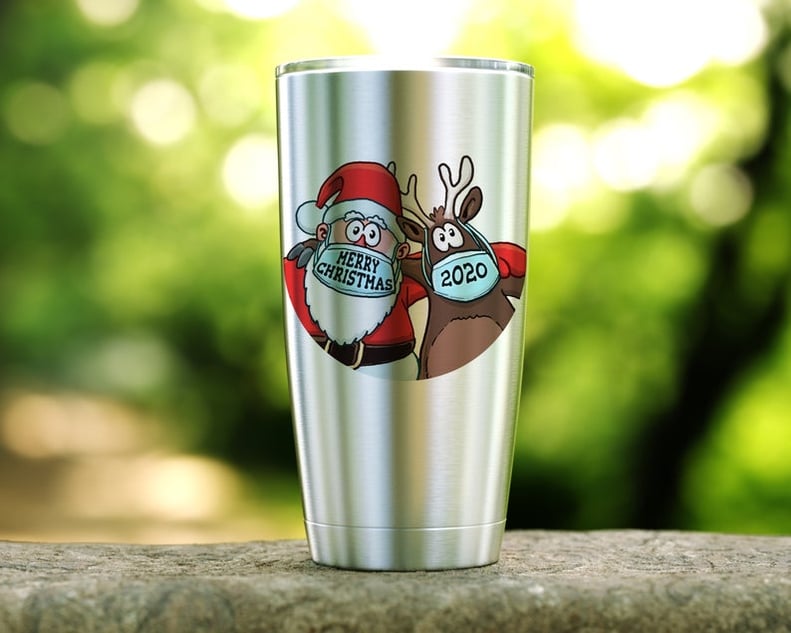 Santa Claus and Rudolph 2020 Christmas Travel Mug