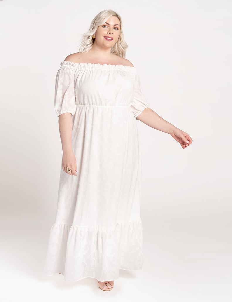 Eloquii Dramatic Off the Shoulder Maxi Dress