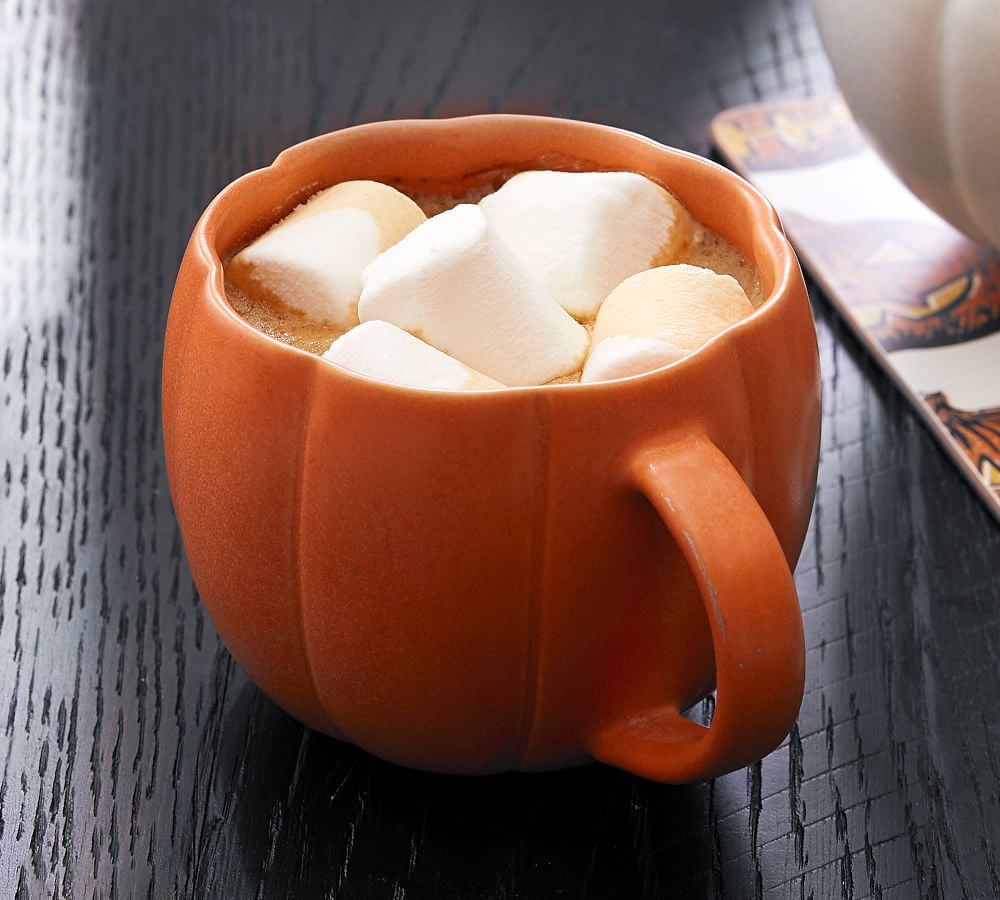 For Your Homemade Pumpkin Spice Lattes: Pumpkin Shaped Stoneware Mugs