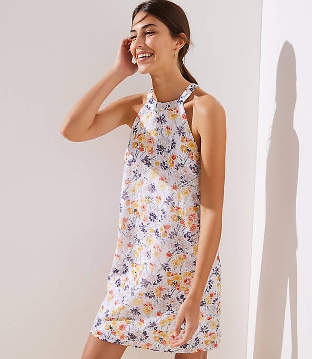 Loft Floral Halter Swing Dress