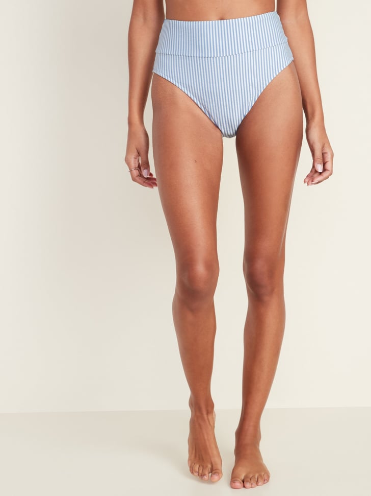 Old Navy HighWaisted SeersuckerStripe FrenchCut Swim Bottoms Best