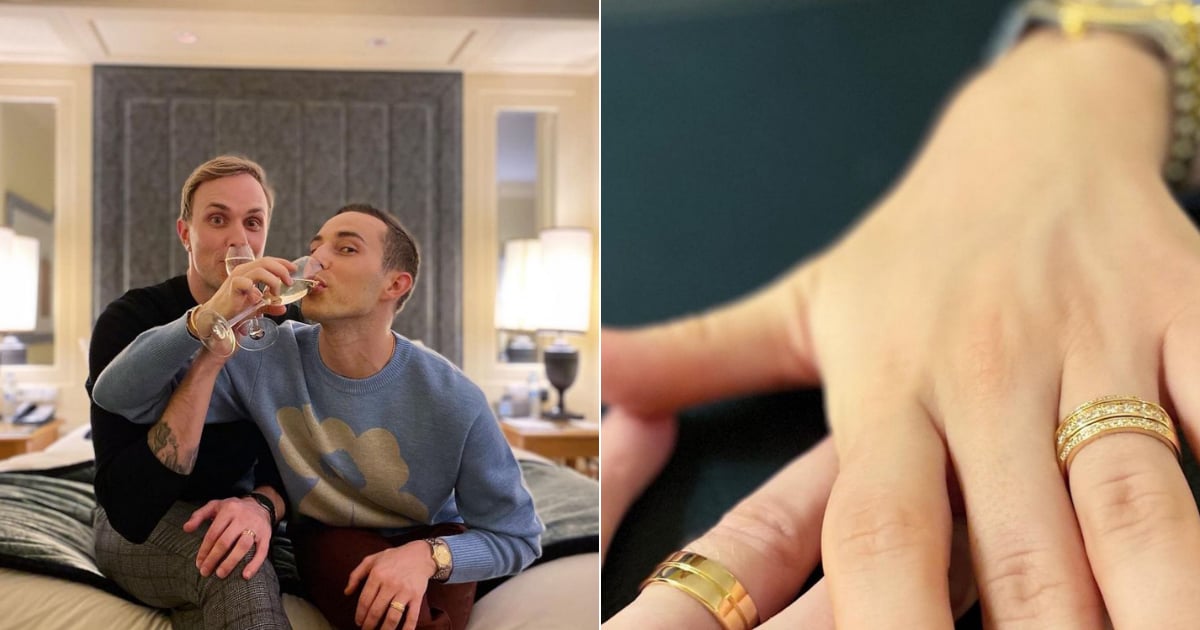 Adam Rippon and His Partner’s Gold Engagement Rings Make For Quite the Shimmery Stack!